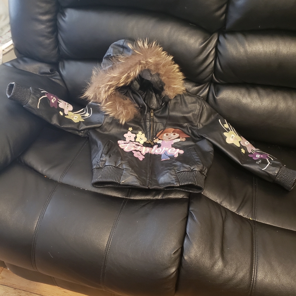 Two Dora leather coats